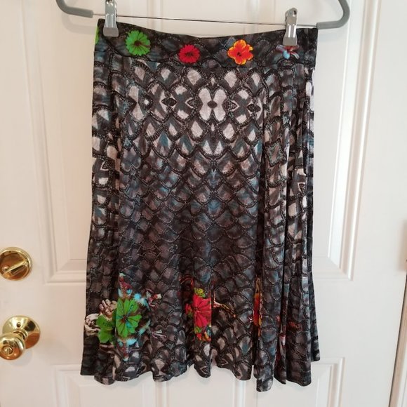 Desigual Cirque du Soleil Skirt, Artsy Pattern Mermaid Wearable Art, Size Small - Picture 3 of 12